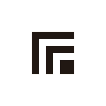 Letter r r square geometric symbol simple logo vector