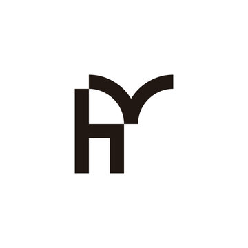 Letter h and v diamond geometric symbol simple logo vector
