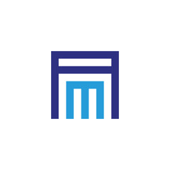 Fototapeta premium Letter m in A, square geometric symbol simple logo vector
