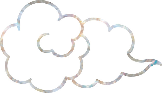 Korean Mother of Pearl Lacquer Cloud Pattern Hologram Clipart