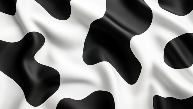 black and white abstract wave pattern motif background. Cowhide wave pattern texture