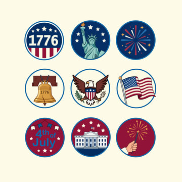 Independence Day Icons: Flat Vector Pack for 4th of July Celebration, American Independence Day Vector Icons