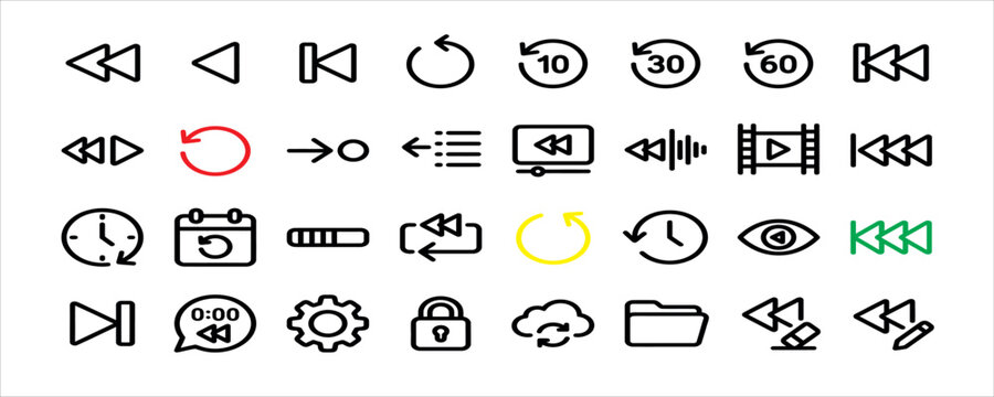Collection of modern business and technology icons for interface design