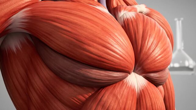 Close Up Human Chest Muscle Anatomy