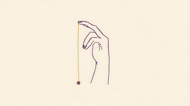 Hypnosis Pendulum Concept Drawing in Modern Minimal Style