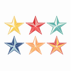 Obraz premium Set of Six Colorful Star Graphics