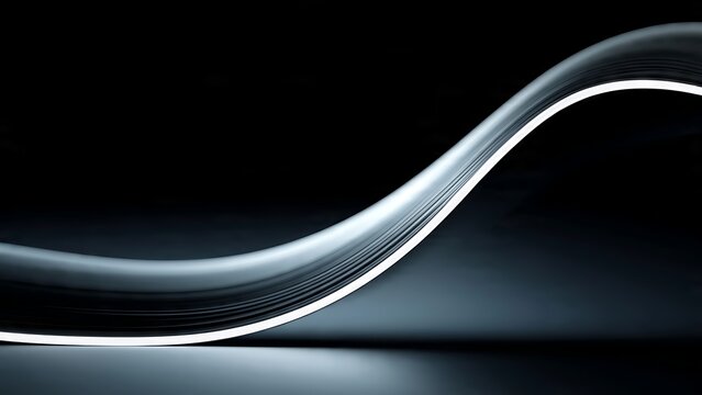 Close Up of Flexible Curved OLED Panel on Sleek Black Background with Modern Display Technology