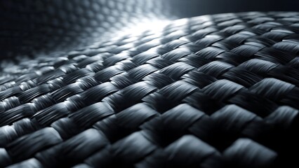 Fototapeta premium Abstract Computer Hardware Background with Dark Carbon-Carbon Composite Plate and Woven Pattern