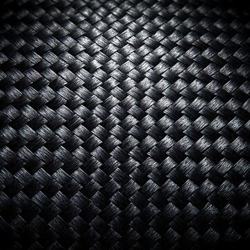 Abstract Computer Hardware Background with Dark Carbon-Carbon Composite Plate and Woven Pattern