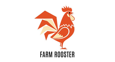 Geometric Farm Rooster Logo Element © denisjack