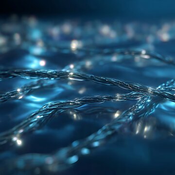 Underwater Data Cable Network Abstract Blue Economy Technology Background
