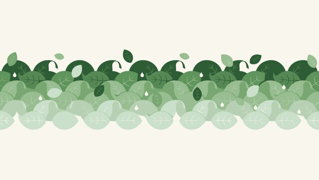 Overlapping mint leaves forming horizontal wave patterns &ndash; Perfect for chewing gum branding, mint tea packaging, or cooling gels.
