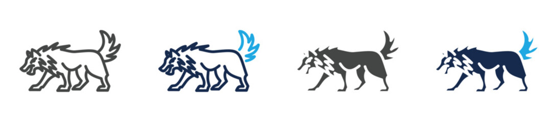 wolf icon set multiple concept © jumiatiniqi