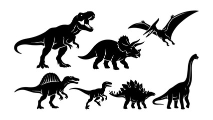 Dinosaur Silhouette Vector Set for Logo and Graphic Design © Stock Master 
