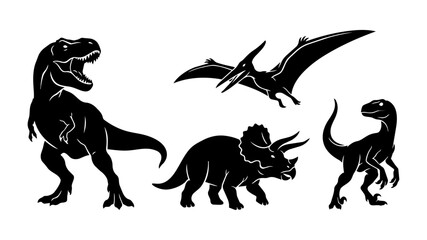 Dinosaur Silhouette Set Vector Illustration for Logo Branding © Stock Master 