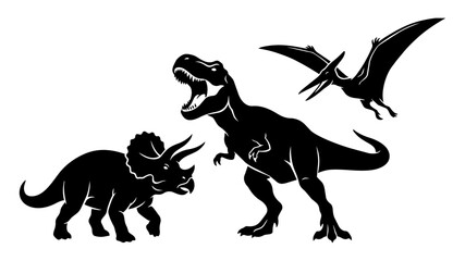 Dinosaur Silhouette Set Vector Illustration for Logo Branding © Stock Master 