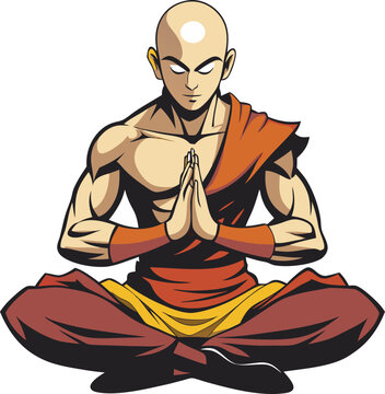 Aang cartoon character meditating in lotus position graphic design Vector Illustration cultural lifestyle concepts