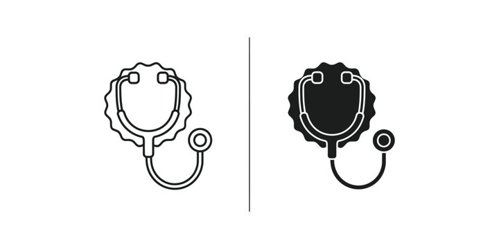 Handcuffs and Police Badge Outline Vector Illustration Line Art Security Symbols