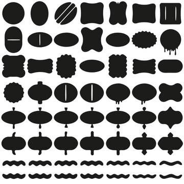 Abstract Custom Shape Badge Sticker Silhouette Vector Element Kit