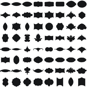 Classic Decorative Frame Label Silhouette Vector Asset Sheet