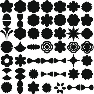 Cute Floral Flower Bow Graphic Symbol Silhouette Vector Bundle
