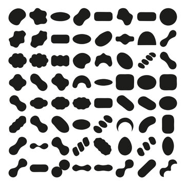 Abstract Organic Blob Shape Silhouette Vector Asset Sheet