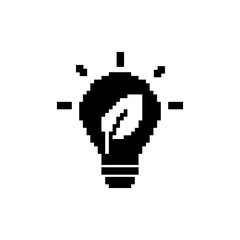 Fototapeta premium Pixel art eco bulb icon