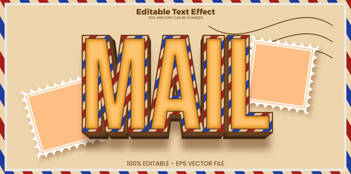 Mail editable text effect in modern trend style