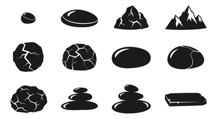 Rock and Mountain Icon Set © Benu