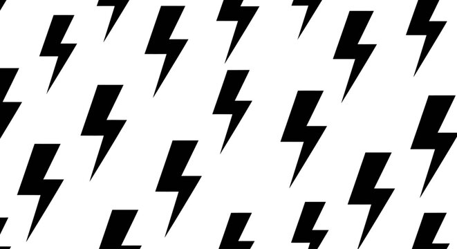 Black Lightning Bolt Seamless Pattern