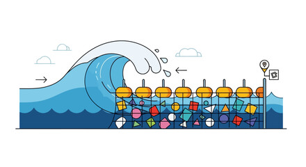 Wave Collecting Geometric Shapes in Net © sitimmk