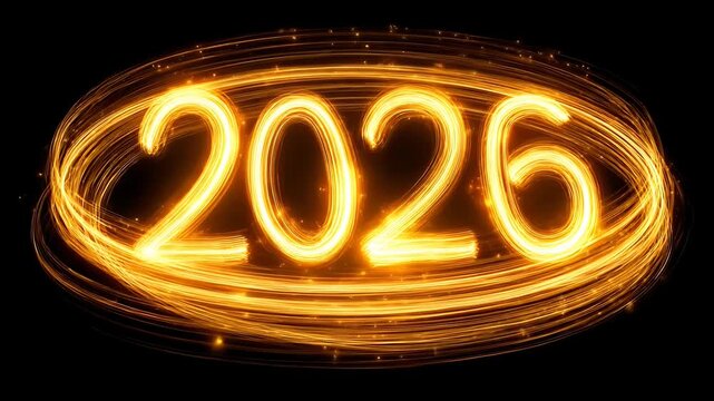 Neon light 2026 New Year.