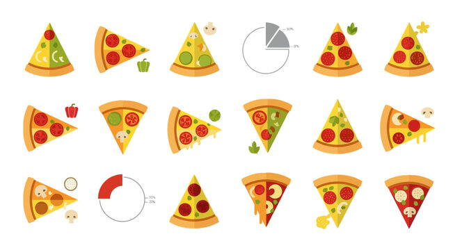 Pizza Slice Infographic Icon Set