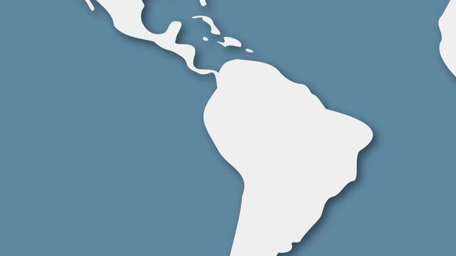 Peru Appearing from World Map with Zoom Effect Andean Region Map Animation Concept