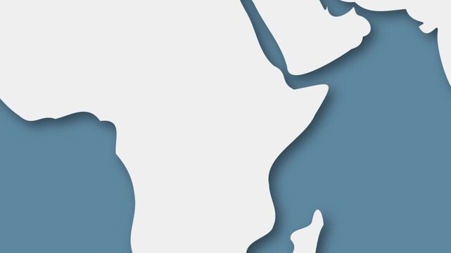 Uganda Emerging from World Map Animation East Africa Geography Reveal Concept Motion Background