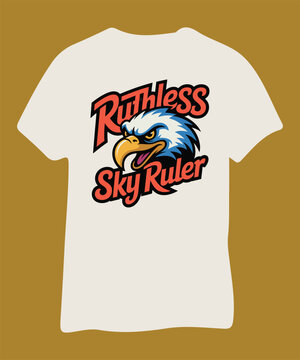 Ruthless sky ruler tshirt with eagle graphic on brown background