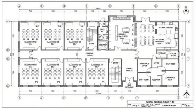 Modern office floor plan layout with labeled rooms
