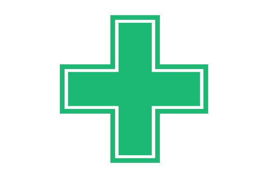 Medical Cross Symbol with Transparent Gap Outline for Healthcare Design