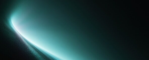 Naklejka premium Abstract light beam with glowing teal glow and dark background