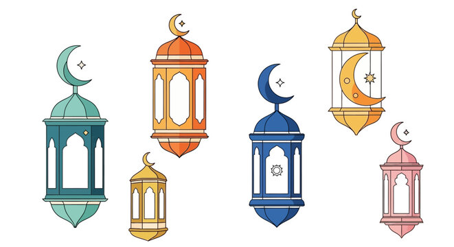 Ramadan Lantern Icon Set