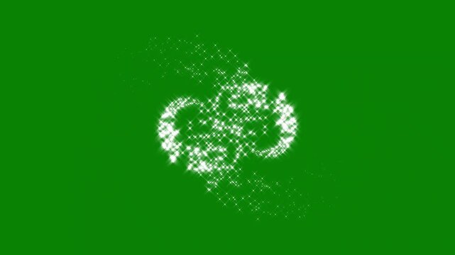 Shiny stars border animation on green screen 4K, glitter sparks Christmas and New Year design element alpha magic glitter sparkle trail,night glowing doodle stars.