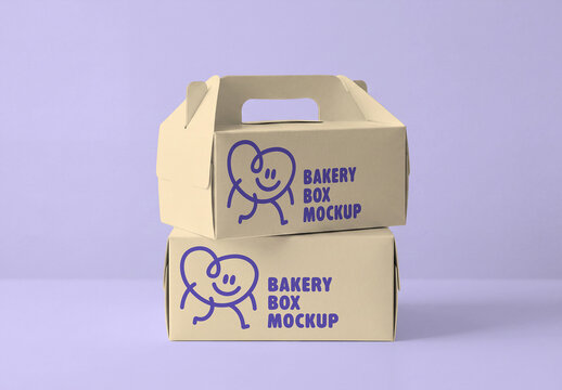 Bakery Carrier Box Mockup