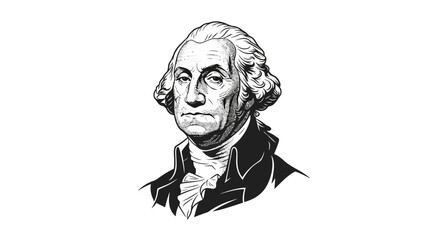 George Washington Portrait Illustration Drawing. © Berkah