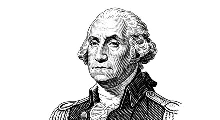 George Washington Portrait Illustration Drawing. © Berkah