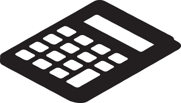 Isometric calculator icon graphic symbol with calculator mathematics calculation isometric business accounting education learning academic subtract multiply analysis statistics