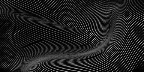 Fototapeta premium Abstract black and white spiral wave background design with modern abstract texture and motion lines