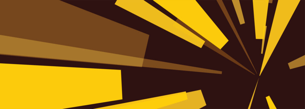 Hyper speed perspective burst light background. dark brown space, bright yellow geometric rays, motion blur. for dynamic action sport posters, tech presentation layout. minimal vector art.