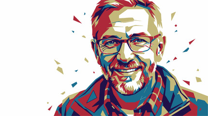 Obraz premium Smiling senior man with glasses portrait.