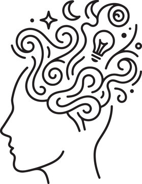 Abstract thinking and imagination concept artwork for creative mindset and innovative ideas