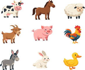 Obraz premium farm animals collection